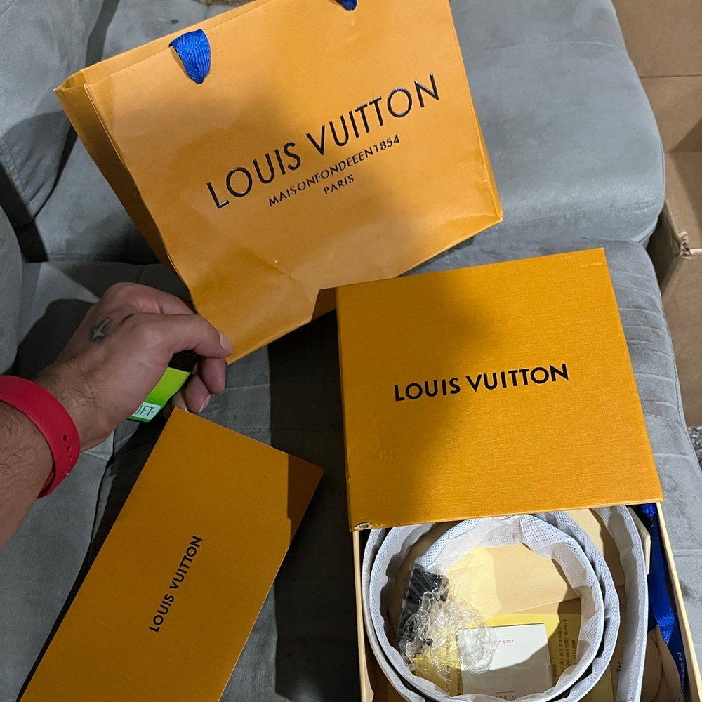 LV Damier Graphite Belt
